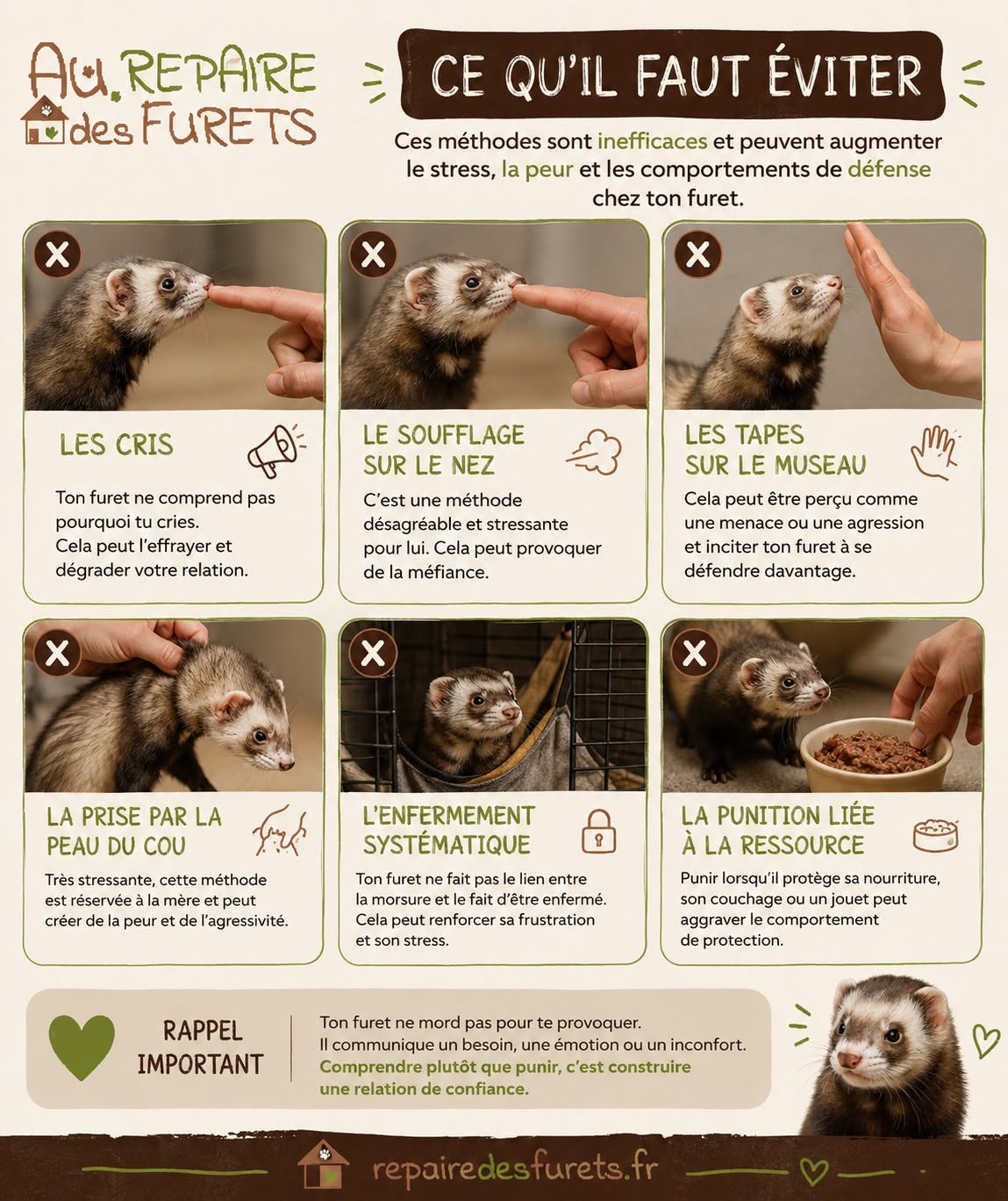que faire si mon furet mord ?
