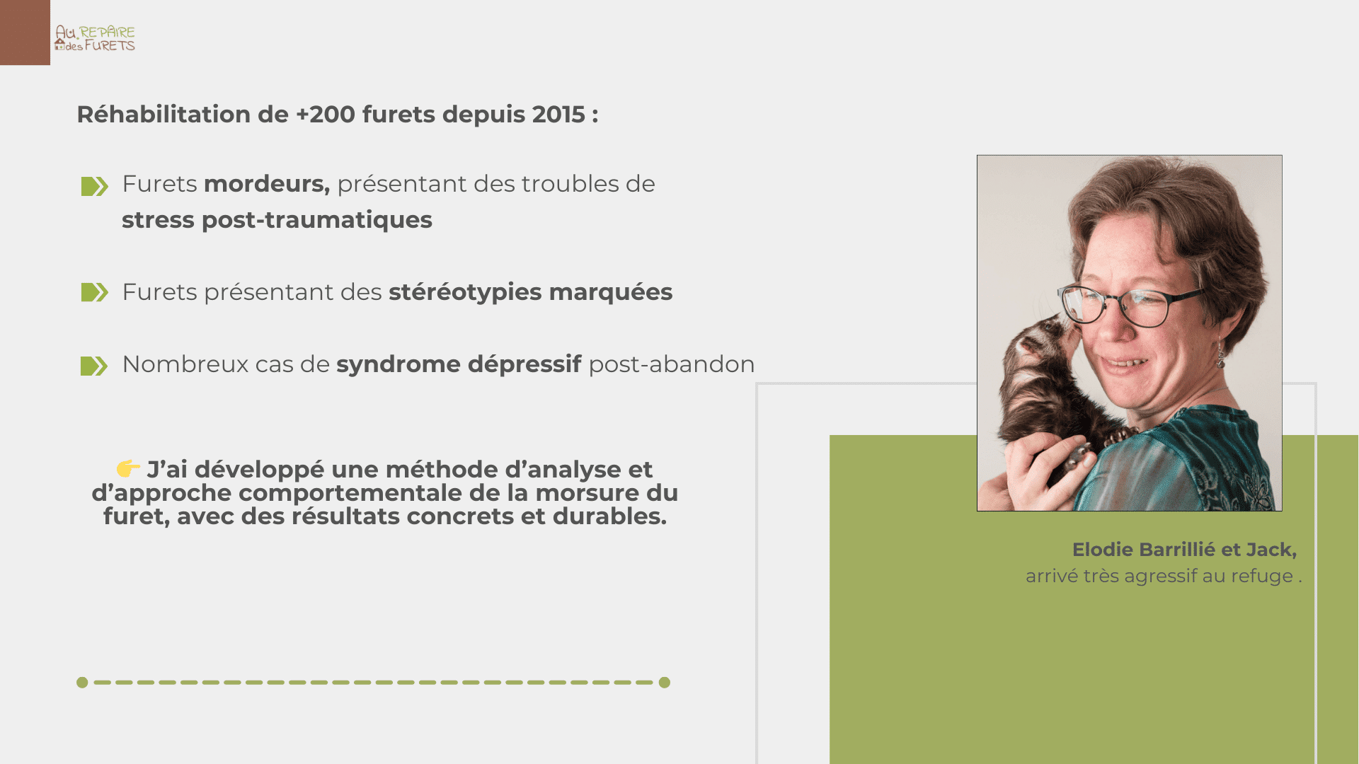 rehabilitation de furets agressifs